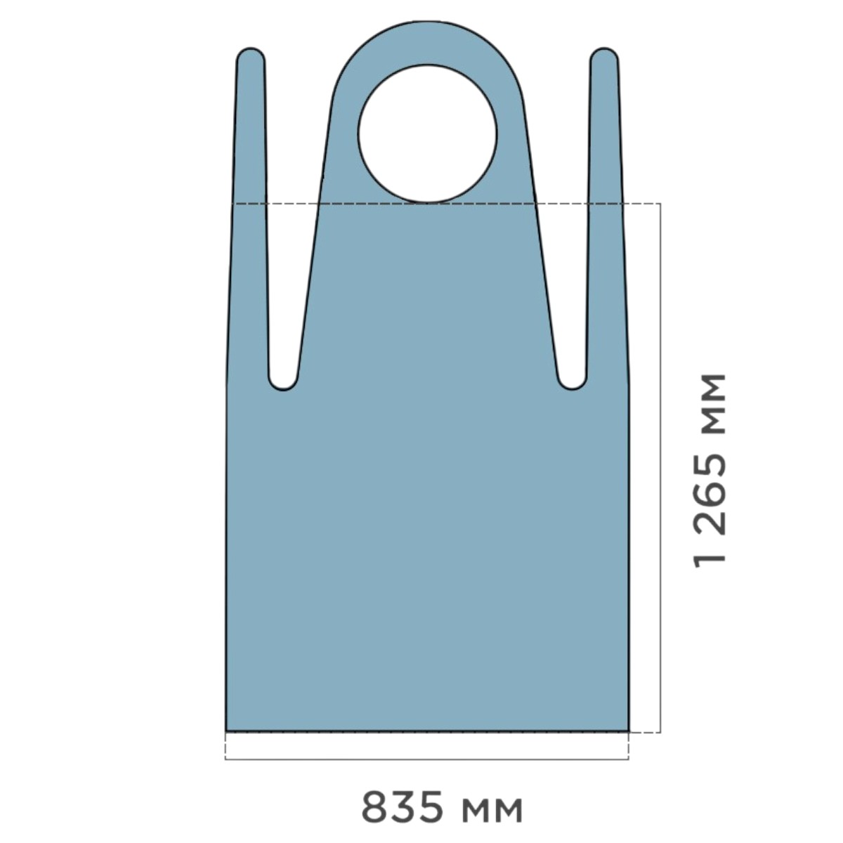 Фартук HАСCPER Uretex, 150 мкм, 1500х830мм, синий